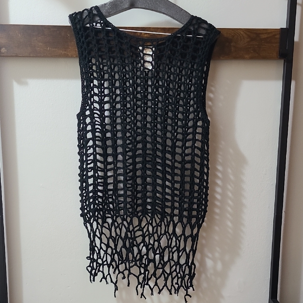 Love Sense Black Crochet Top